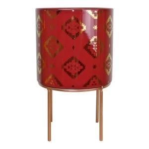 Kasbah Design Ceramic Planter, Red