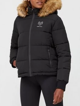 Pink Soda Ruwa Padded Jacket - Black, Size 18, Women