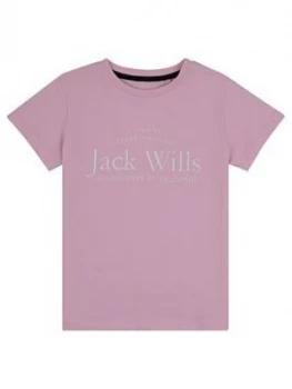 Jack Wills Girls Script T-Shirt - Pink