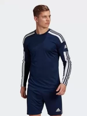 adidas Squadra 21 Long Sleeve Jersey, Navy/White, Size S, Men