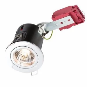 KnightsBridge GU10 50W 230V LED Compatible IC Fire Rated Fixed Downlight - Polished Chrome