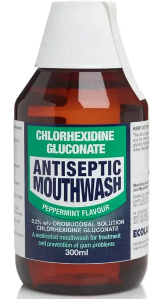 Chlorhexidine Gluconate Antiseptic Peppermint Flavour Mouthwash 300ml