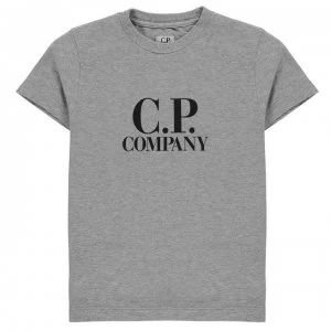 CP COMPANY Junior Boys Goggle Logo T Shirt - Grey M93