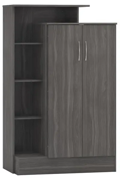 Seconique Nevada Petite Open Shelf Wardrobe Black