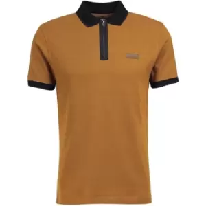 Barbour International Trans Zip Polo Shirt - Brown