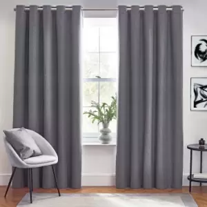 Dawn 100% Blackout Thermal Eyelet Curtains Charcoal / 168 x 229cm