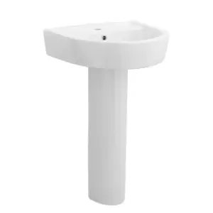 Nuie Provost 520mm Basin & Pedestal - White