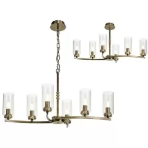 Ceiling Pendant, Semi Ceiling, 6 x E14, Antique Brass - Luminosa Lighting