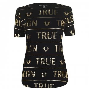 True Religion True Foil t Shirt - Black 4005