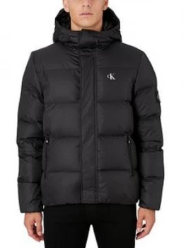 Calvin Klein Jeans Hooded Down Padded Jacket - Black