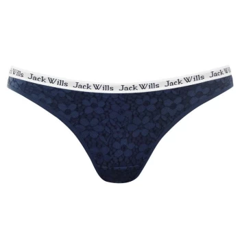 Jack Wills Bournewell Lace Thong - Navy