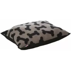 Boneo Dog Bed Cushion Soft Washable Fleece Fur Warm Pet Pillow Basket Insert - Grey - Small