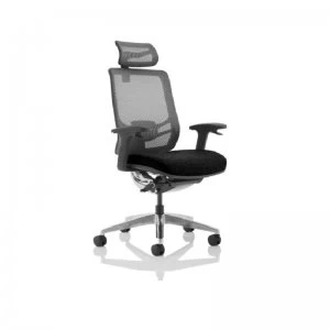 Ergo Click - Fabric Seat, Mesh Back with Headrest, Black