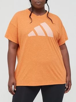 adidas Winners 2.0 Tee (Plus Size) - Mustard, Mustard, Size 1X, Women