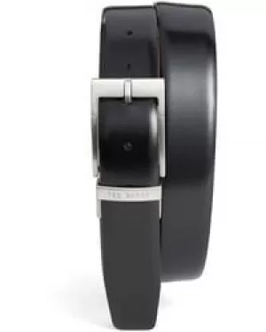 Ted Baker Mens Bilding Branded Leather Belt - Black - W30