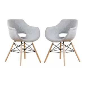 Set of 1/2/4/6 Olivia Eiffel Fabric Armchair Dining Tub Chair Set of 2 - Light Grey - Light Grey