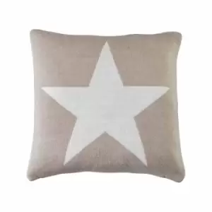 Crossland Grove Star Knitted Cushion Taupe 450x450mm