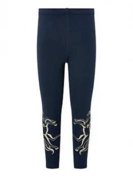 Monsoon Girls S.E.W. Pegasus Legging - Navy, Size Age: 5-6 Years, Women