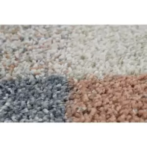 Mehari Pastel Squares 120x170cm Large Rug Carpet Thick Pile Rugs Living Room Bedroom - Multicoloured