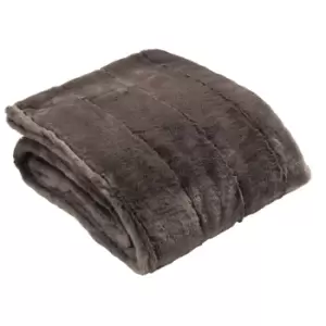 Paoletti Empress Faux Fur Throw Polyester Taupe 180 x 130cm