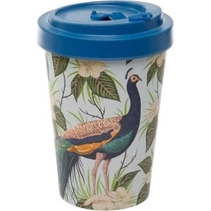 Peacock Reusable Screw Top Bamboo Composite Travel Mug