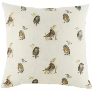 Evans Lichfield Oakwood Robin Cushion Cover (One Size) (Off White/Brown/Orange)