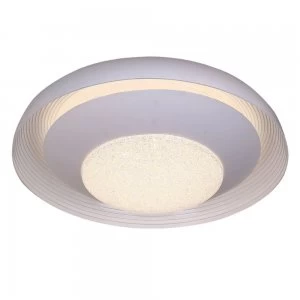 Flush Ceiling Light 76cm Round 40W LED 3000-6500K Tuneable, 3200lm, Remote Control White