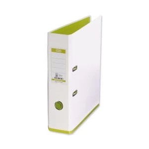 Elba MyColour A4 Lever Arch File Polypropylene 80mm White/Lime Single