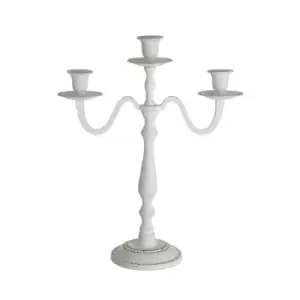 Premier Housewares Complements Candelabra in Aluminium - White Wash