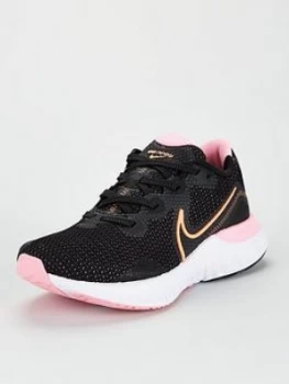 Nike Renew Run - Black/Orange , Black/Orange, Size 4, Women