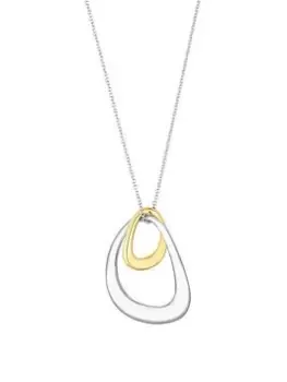 Simply Silver Two Tone Plated Sterling Silver 925 Pendant Necklace, Silver, Women