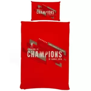 Liverpool FC Champions Of Europe Duvet Set (Single) (Red)