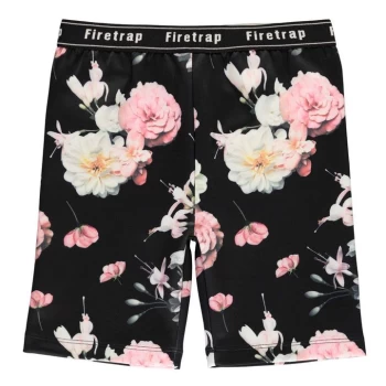 Firetrap All Over Print Cycling Shorts Girls - Black Floral