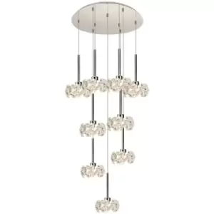 Luminosa Lighting - Luminosa Salisbury 9 Light G9 Universal 2.5m Round Multiple Ceiling Pendant And Crystal Shade, Polished Chrome