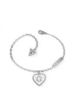 Guess Pave Crystal Heart Bracelet