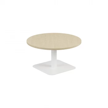 Contract 800MM Low Table - Maple Top and White Base