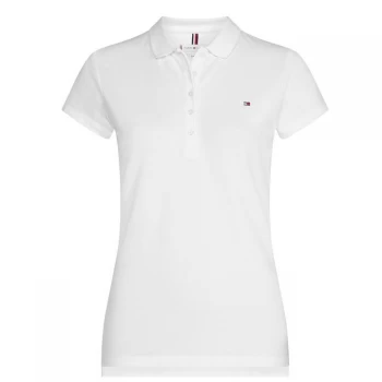 Tommy Hilfiger Heritage Short Sleeve Slim Fit Polo Shirt Ladies - CLASSIC WHT 100