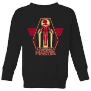 Captain Marvel Flying Warrior Kids Sweatshirt - Black - 3-4 Years