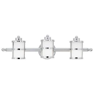 3 Light Bathroom Over Mirror Light Polished Chrome IP44, G9