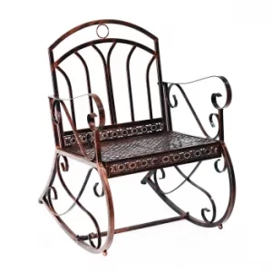 Outsunny Iron Rocking Chair-Bronze