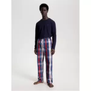 Tommy Hilfiger Ls Pant Woven Set Print - Blue