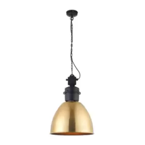 Ceiling Pendant Light Antique Brass Paint & Matt Black 40W E27 GLS