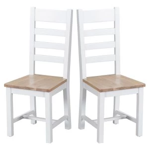 Robert Dyas Madera Ready Assembled Pair of Ladder Back Wooden Chairs