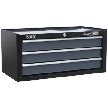 Sealey American Pro 3 Drawer Mid Tool Chest Black / Grey