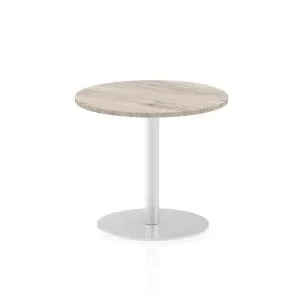 Italia Poseur Table Round 600 Top 725 High Grey Oak