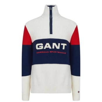 Gant Gant Stripe half Zip - Eggshell 113