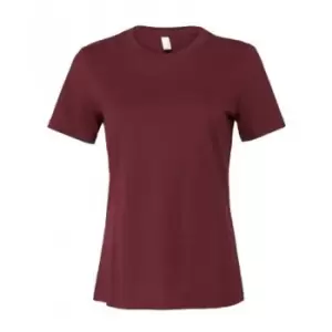 Bella + Canvas Womens/Ladies Relaxed Jersey T-Shirt (S) (Maroon)