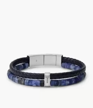 Fossil Men Vintage Casual Multistrands Pacific Blue Sodalite Multi Strand Bracelet