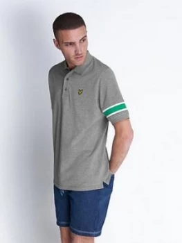 Lyle & Scott Rib Insert Polo Shirt - Grey/Marl, Grey Marl Size M Men