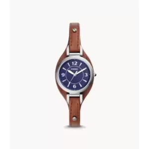 Fossil Womens Carlie Three-Hand Leather Watch - Brown